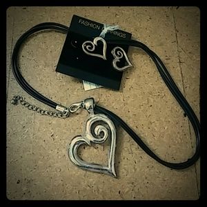 Heart neckless and heart earings set