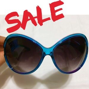 Turquoise Giant Butterfly Frame Sunglasses