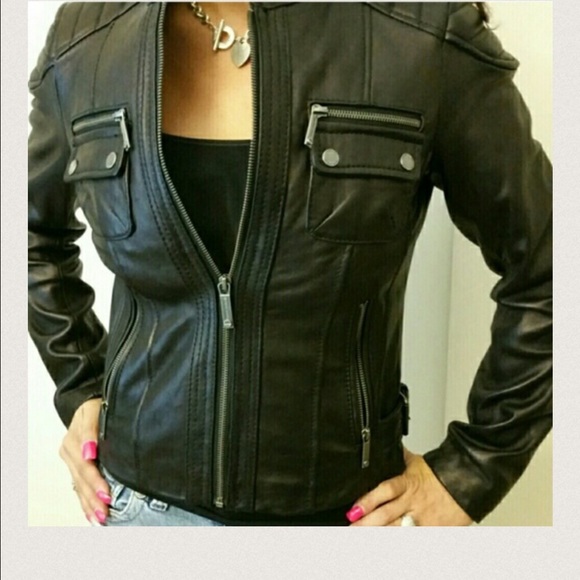 Authentic Michael Kors Leather Jacket - Picture 4 of 5
