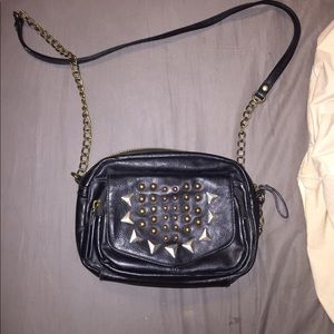 Black studded crossbody bag