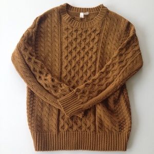 Brown Cable Knit Sweater