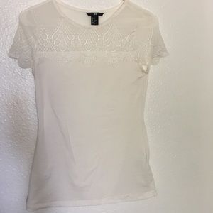 H&M Lace trimmed tee