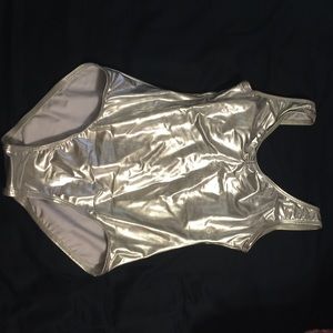 New Metallic silver leotard