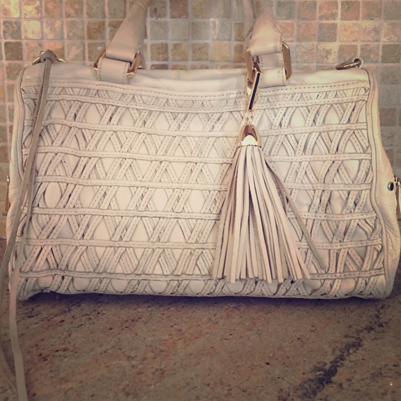 Rebecca Minkoff Bone and Gold Satchel
