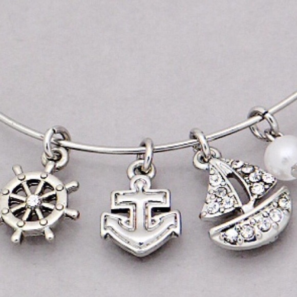 3 for 15🎀Rhodium tone sailboat rudder bracelet - Picture 2 of 4