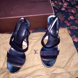 Black Louis Vuitton sling back Sandal