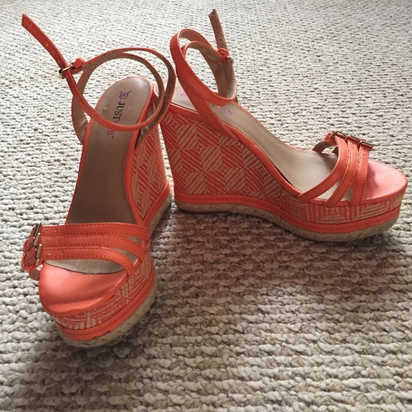Worn once orange wedges