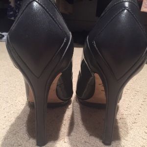 B Brian Atwood gray patent heels