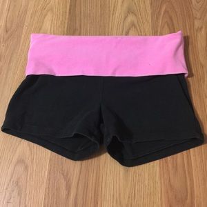 Pink yoga shorts