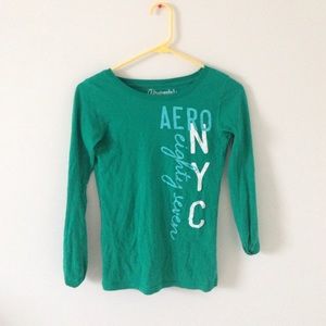 Long sleeve teal shirt