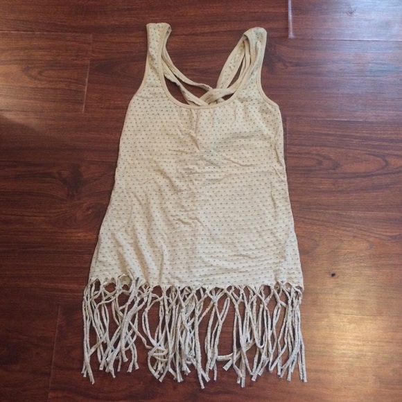 Wet Seal Tops - Tan fringe tank
