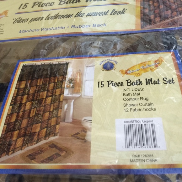 3 piece Animal Print Bath Mat Set