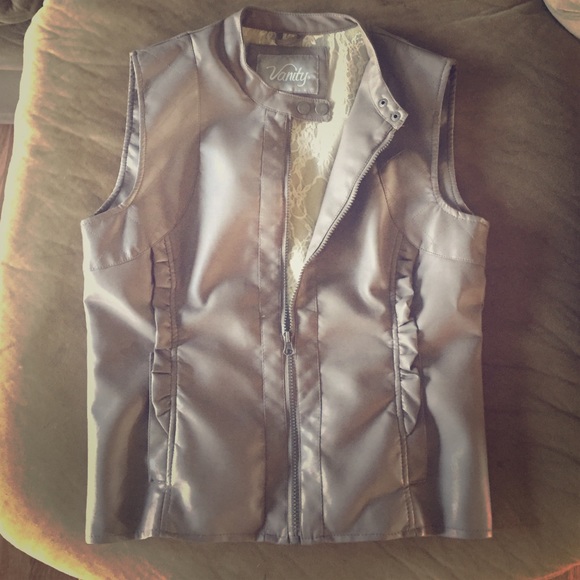 Faux Leather/Lace Vest