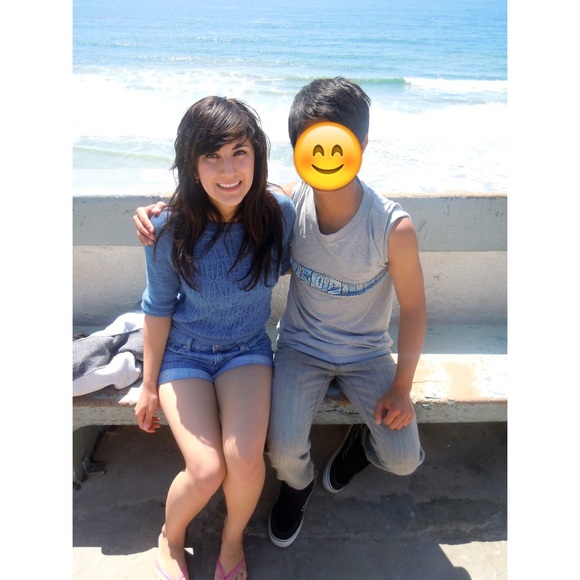 Cropped Blue Knit Sweater 3/4 Sleeve - Picture 3 of 3