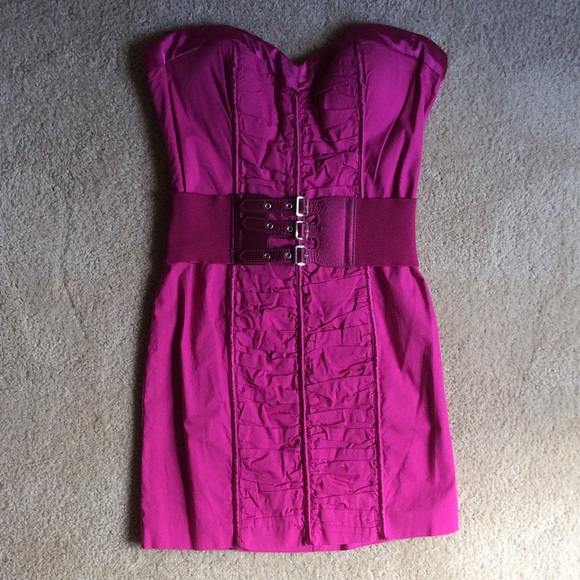 Strapless dress, hot pink