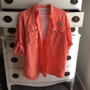 Coral / Tangerine PFG fishing shirt