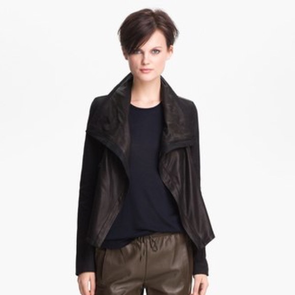 🎉HP🎉 Vince Linen and Leather Waterfall Jacket