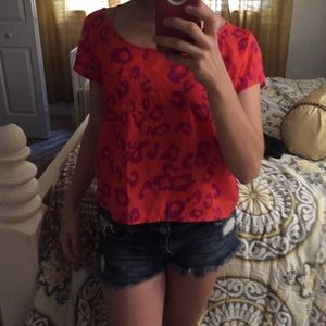 Pink leaopard top