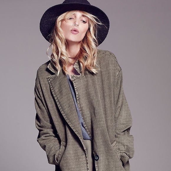 Free People Jackets & Blazers - Free People Slouchy Boyfriend Jacket Grey🌿SaLe!!