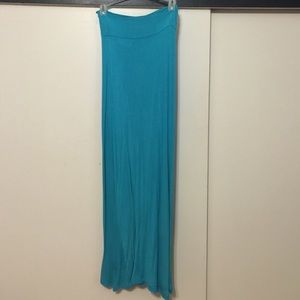 Plain blue maxi skirt