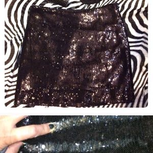 Sale! Changing Silver Black Sequin Skirt 26" waist