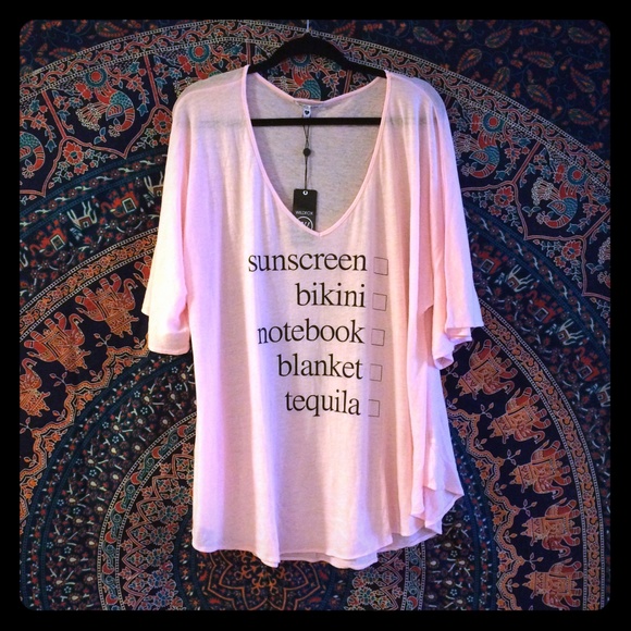 Wildfox Tops - ✋🏽TRADING!✋🏽 Beach Tunic Coverup Light Pink👙