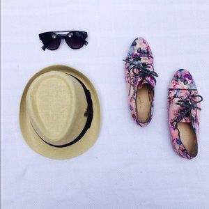 Forever 21 Floral Satin Oxfords