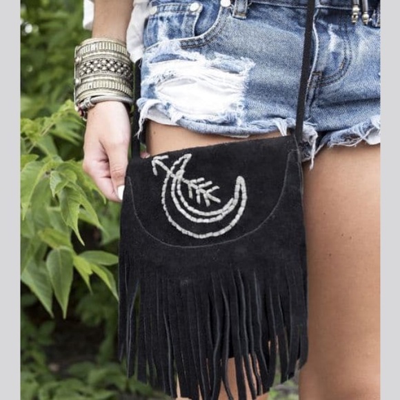 Gypsy warrior Handbags - Gypsy warrior fringe moon bag