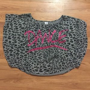 Grey cheetah dance crop top
