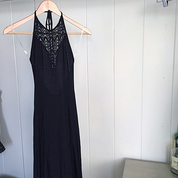 Halter maxi dress with two slits & sexy low back