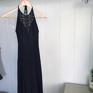 Halter maxi dress with two slits & sexy low back