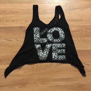 Black love dance crop top