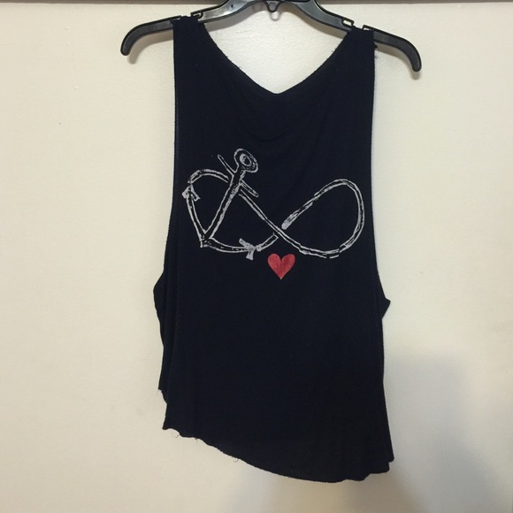 Navy blue infinity anchor top