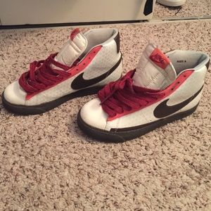 White brown and #coral colored #Nike #Blazers