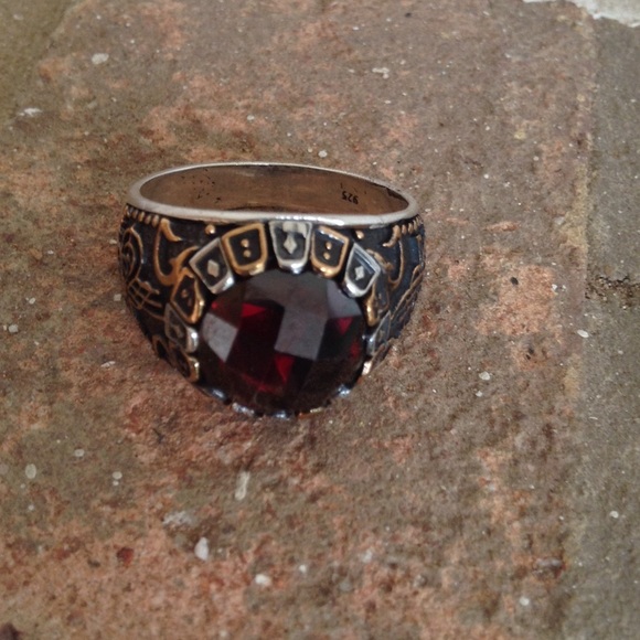 His Excellent Two Tone Hematite Ring - Picture 2 of 4