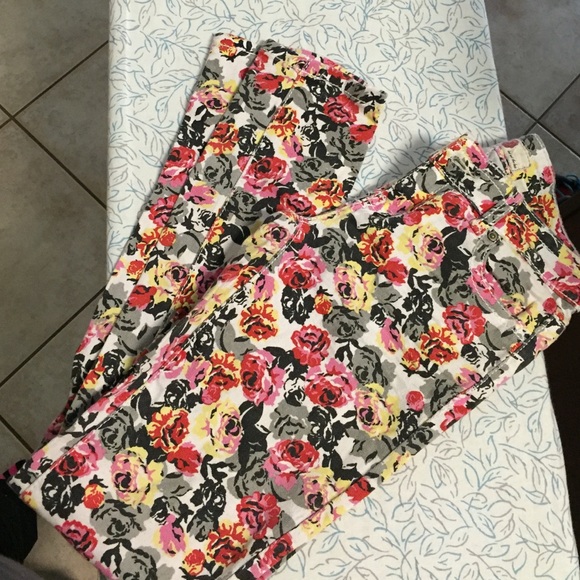 Floral jeans