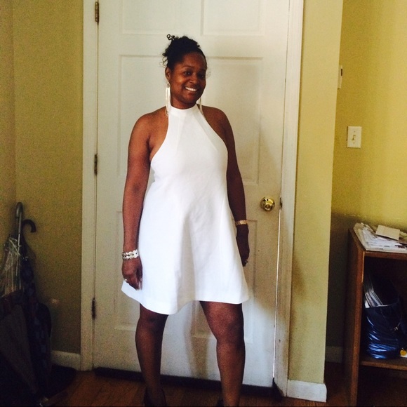 White halter dress