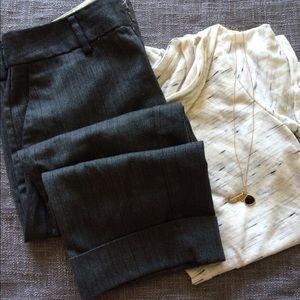Gap Charcoal Grey PinStripped Cropped Dress Pants