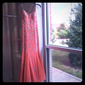 Peach David's bridal, size small gown