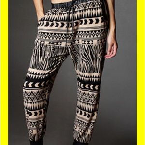Tribal Hem Pant with Leather Trimming