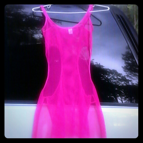 Sexy hot pink bathing suit cover or lingerie