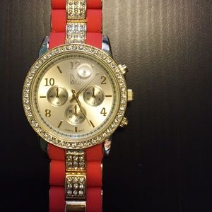 Coral and gold New York & Company Watch