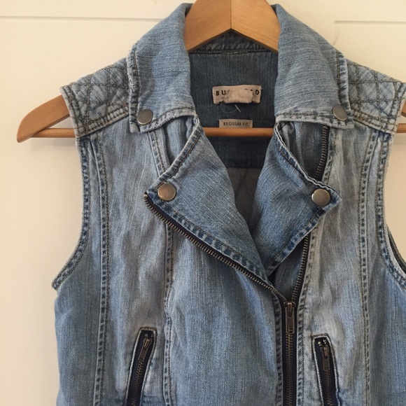 Bullhead Tops - Quilted Denim Moto Vest
