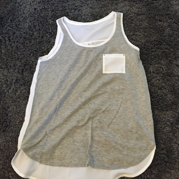 sheer white back tank