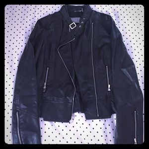 Black Rivet Vegan Black Leather Jacket