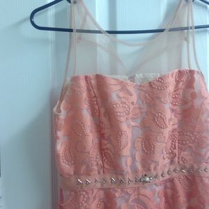 Pink retro style fit and flair dress