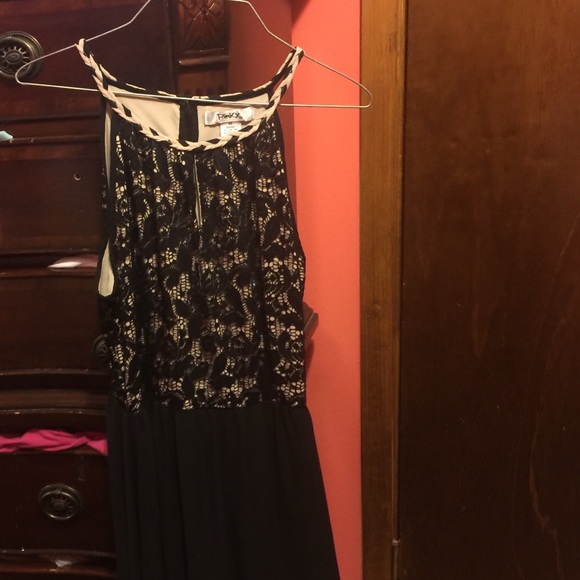 Nude and black dress