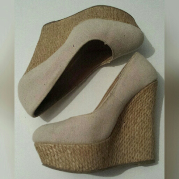 beige wedges