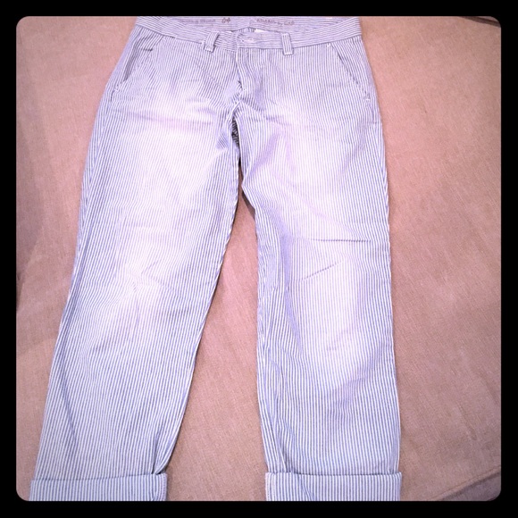 Gap Khakis blue and white stripe pants sz4