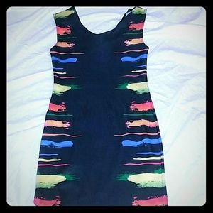 Multi Colored Mini Sleeveless Dress